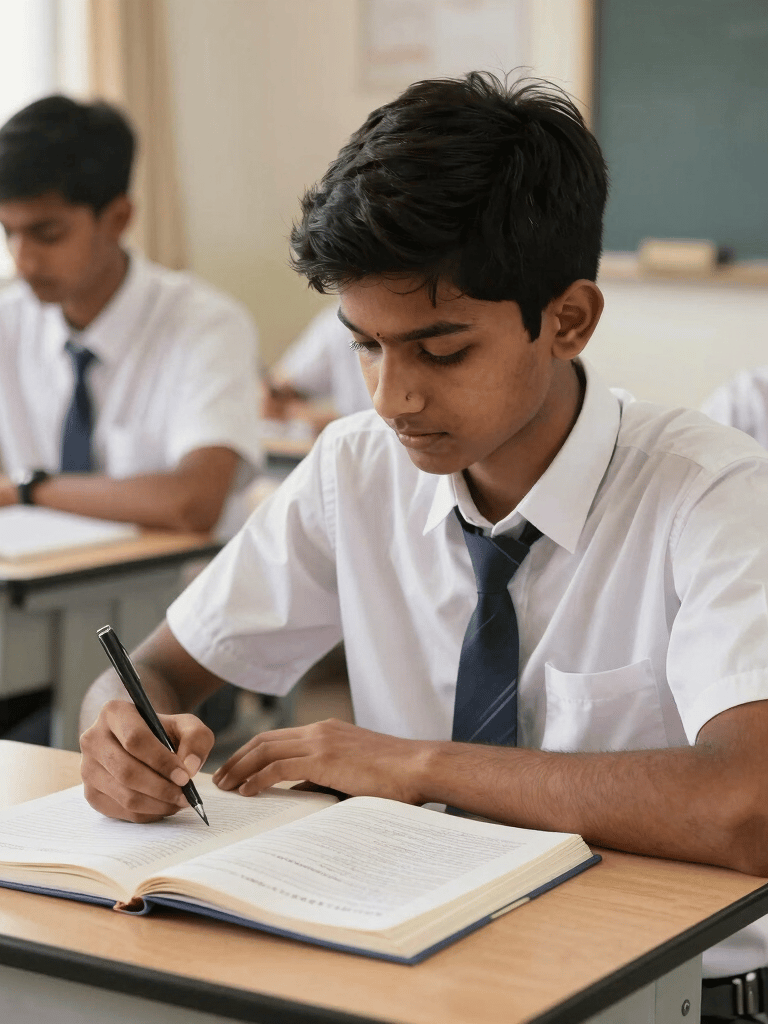 A joyful student proudly holding a scholarship certificate at Wing's Academy Pune.
