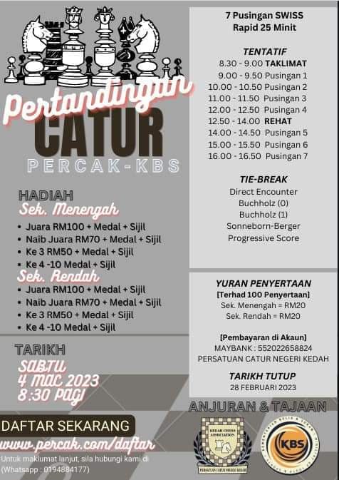 Malaysia Chess Tournaments. Malaysia Chess Competition. Pertandingan Catur Malaysia. 