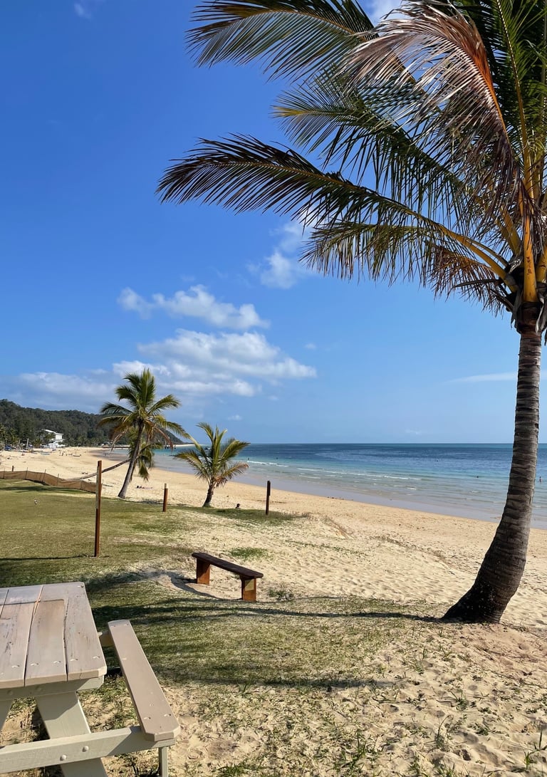 Beach view from outside Villa 47
