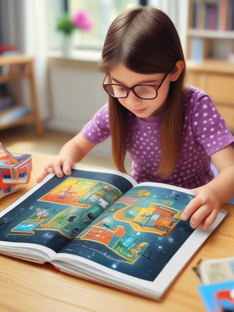 A vibrant artist's workspace with colorful paints, brushes, and a tablet displaying a glowing 3D model in augmented reality.