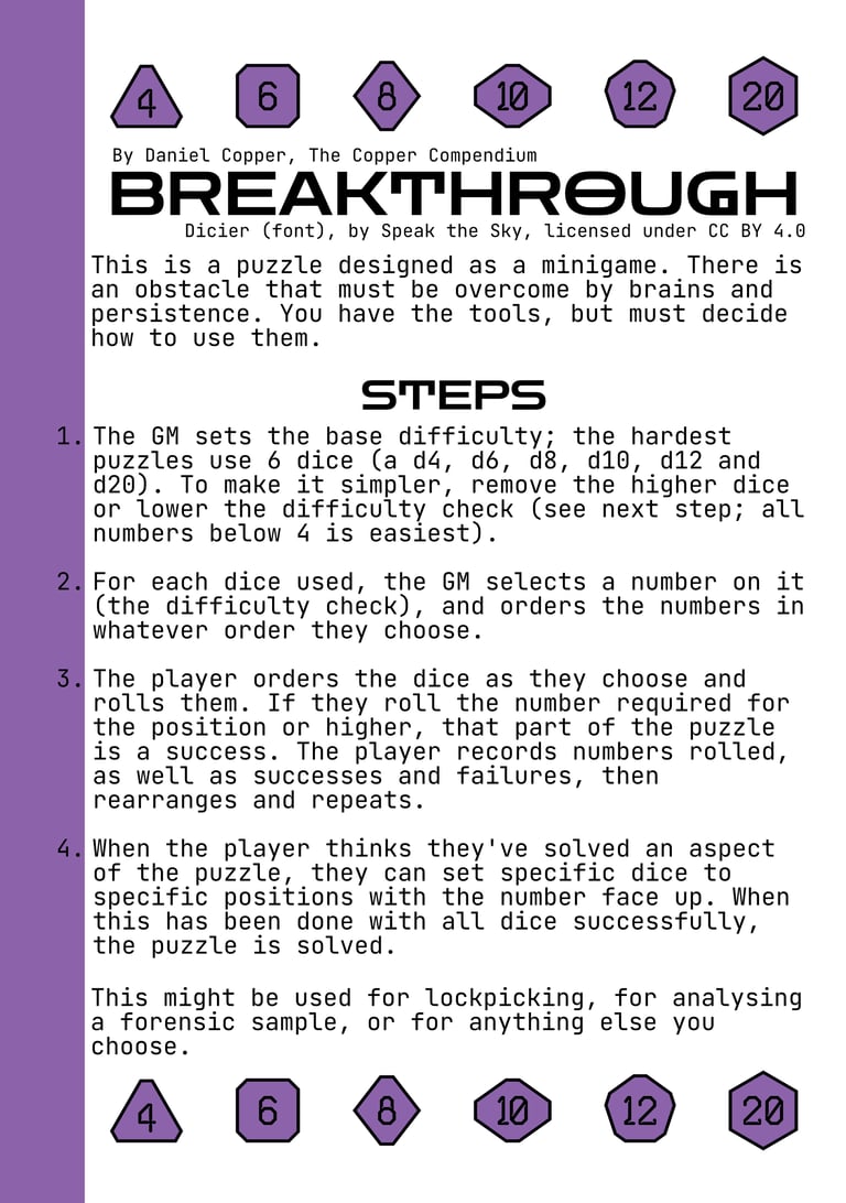 The cover of BREAKTHROUGH, showing a numbered list of steps, with a purple border on the left.