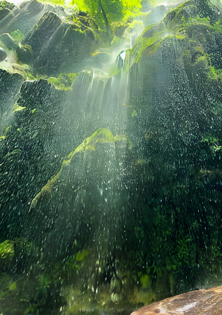 Greenery view of umbrella waterfall Pakistan 