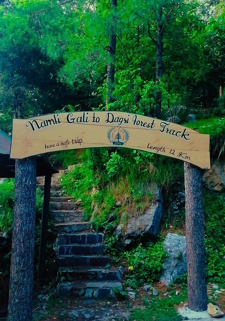 Miranjani trailhead showing stairs and entry board