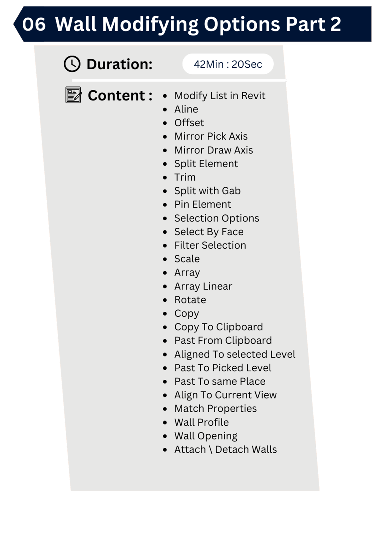 Revit wall Modify options Part 2