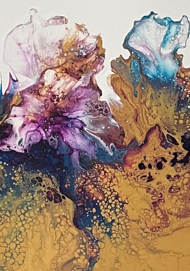 Flower explosion - Tableau art abstrait - art contemporain - acrylique sur toile