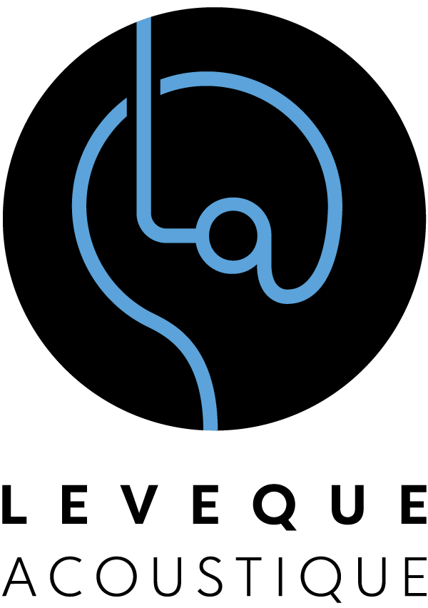 logo bleu et noir de l'entreprise leveque acoustique