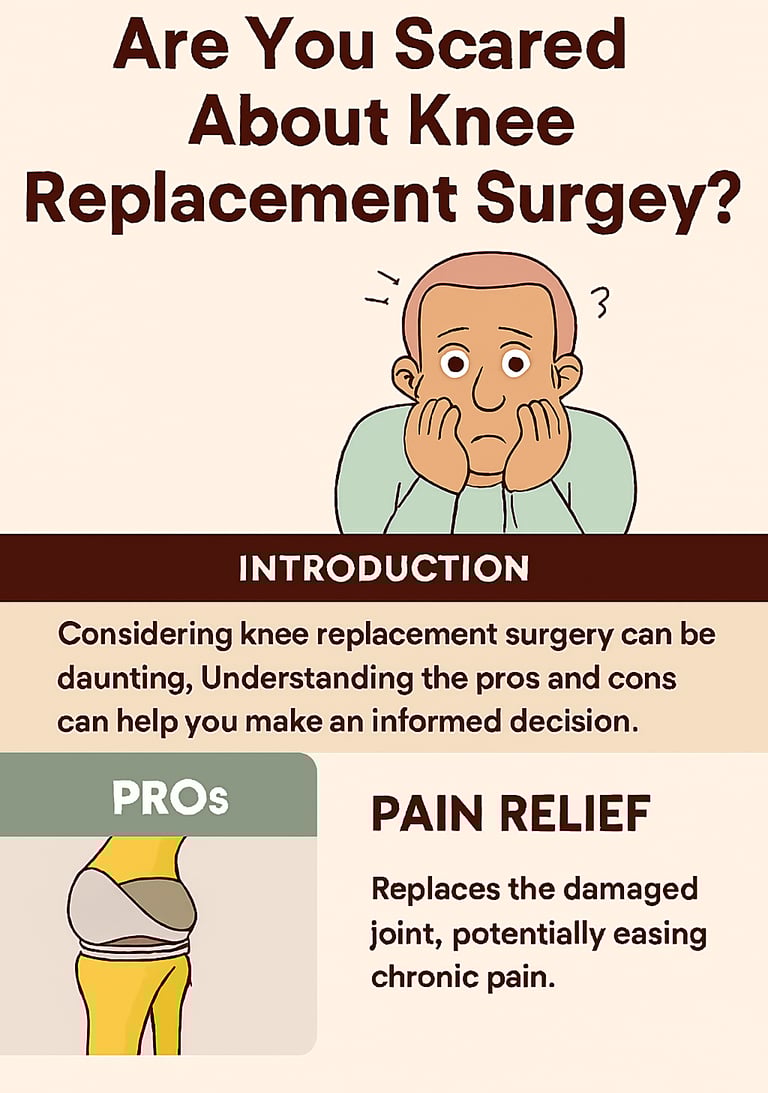 illustration of man worried about knee replacement