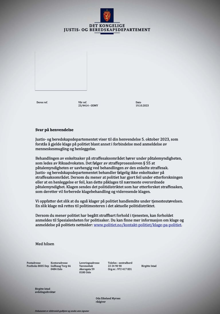 Justis- og beredskapsdepartementet, Zainab abdulkarim,skien,Oslo, smuggler,human trafficking, salah al saadi,oslo politi