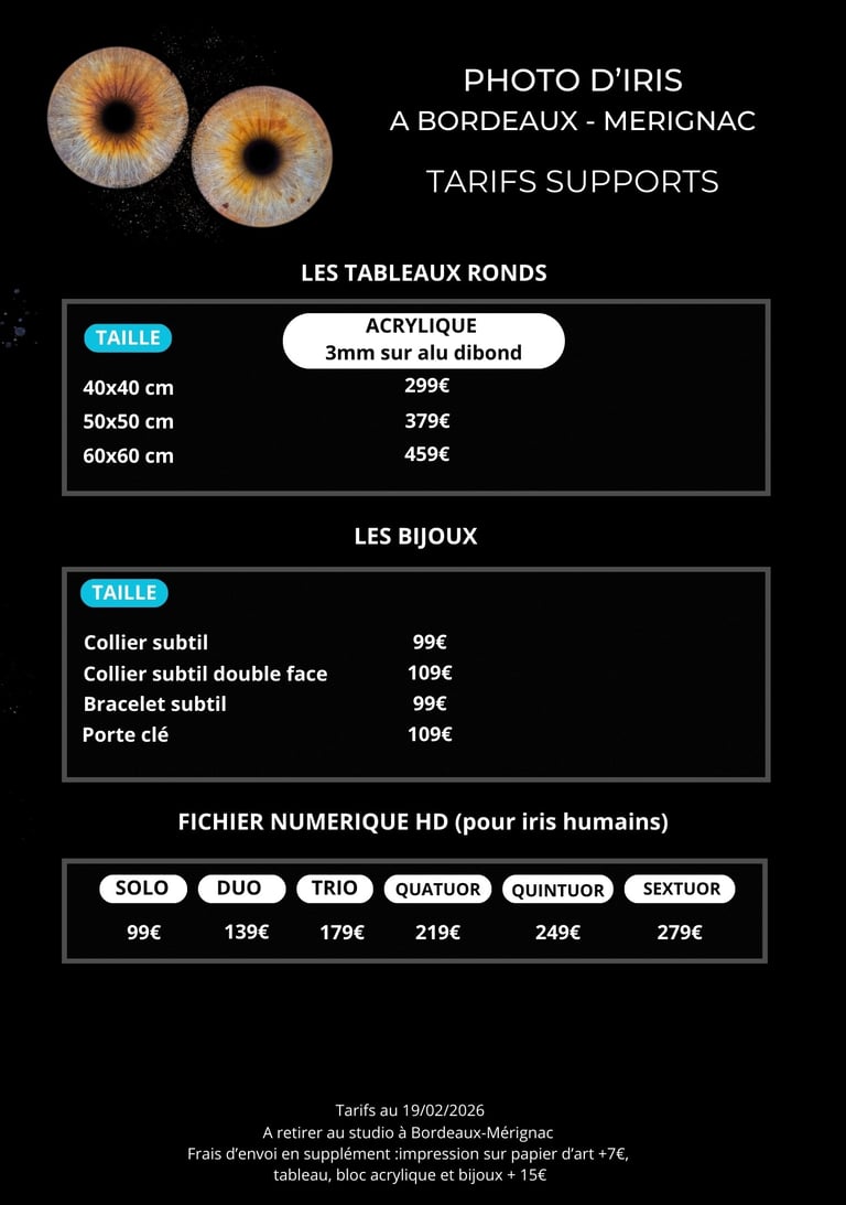 photographie iris prix bordeaux