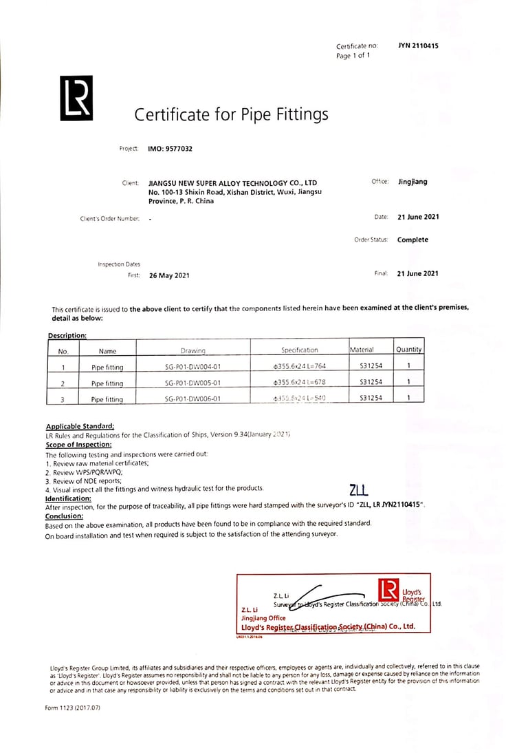 LR Lloyd's Register Factory Certification