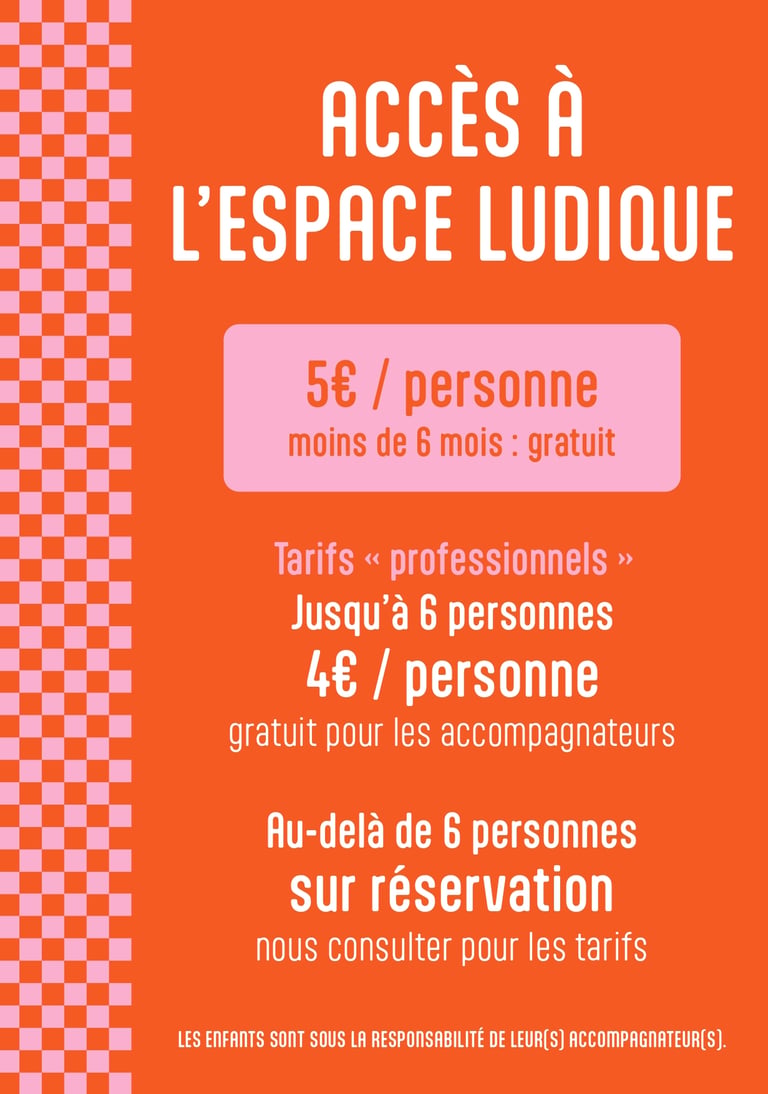 Fonctionnement de Marelle et Tablier 5 euros par personne, tarifs groupes, réservations
