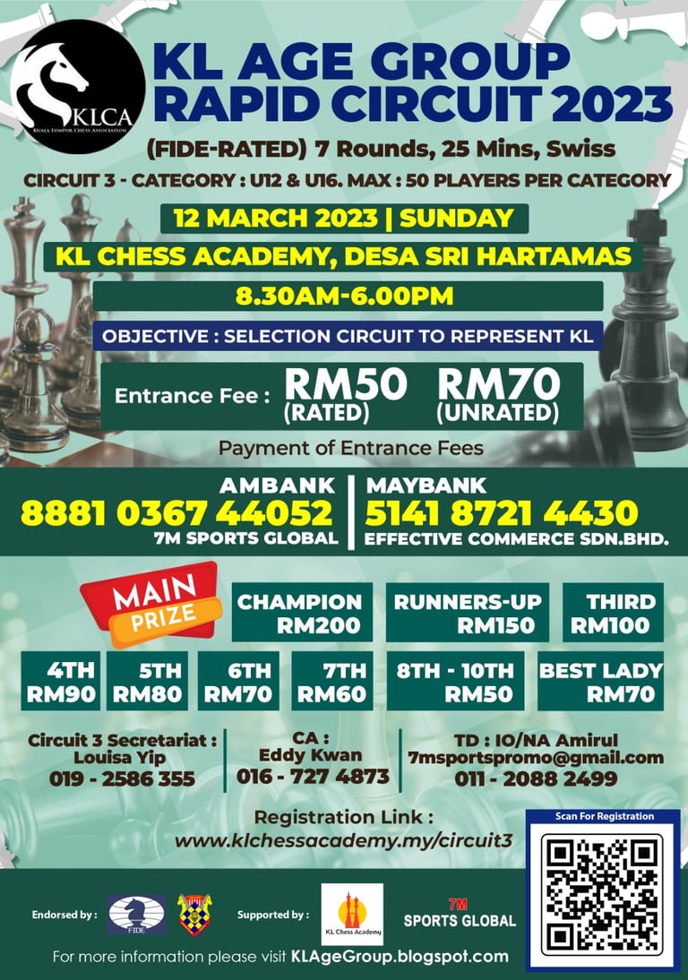 KLCA KL Chess Academy. Malaysia Chess. Catur Malaysia