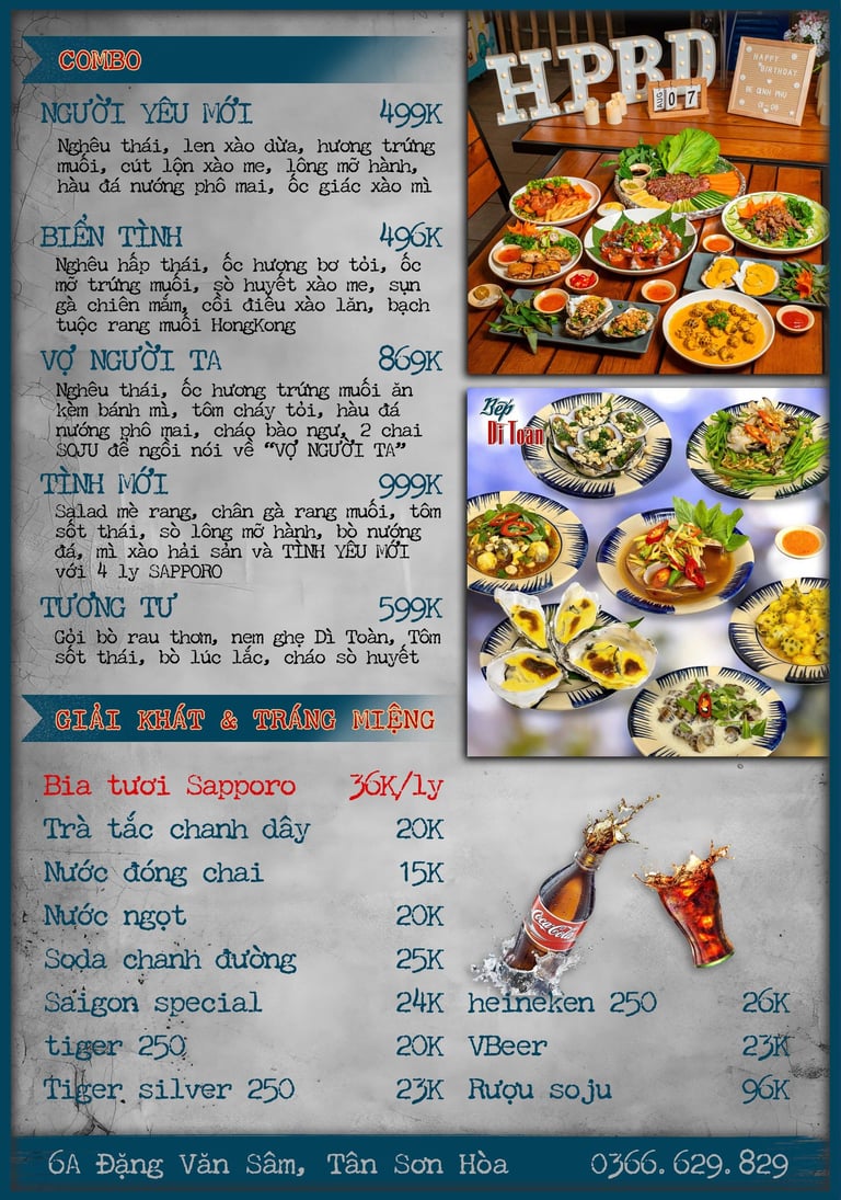Thực đơn Ốc Dì Toàn - Top 1 quán ngon sân bay