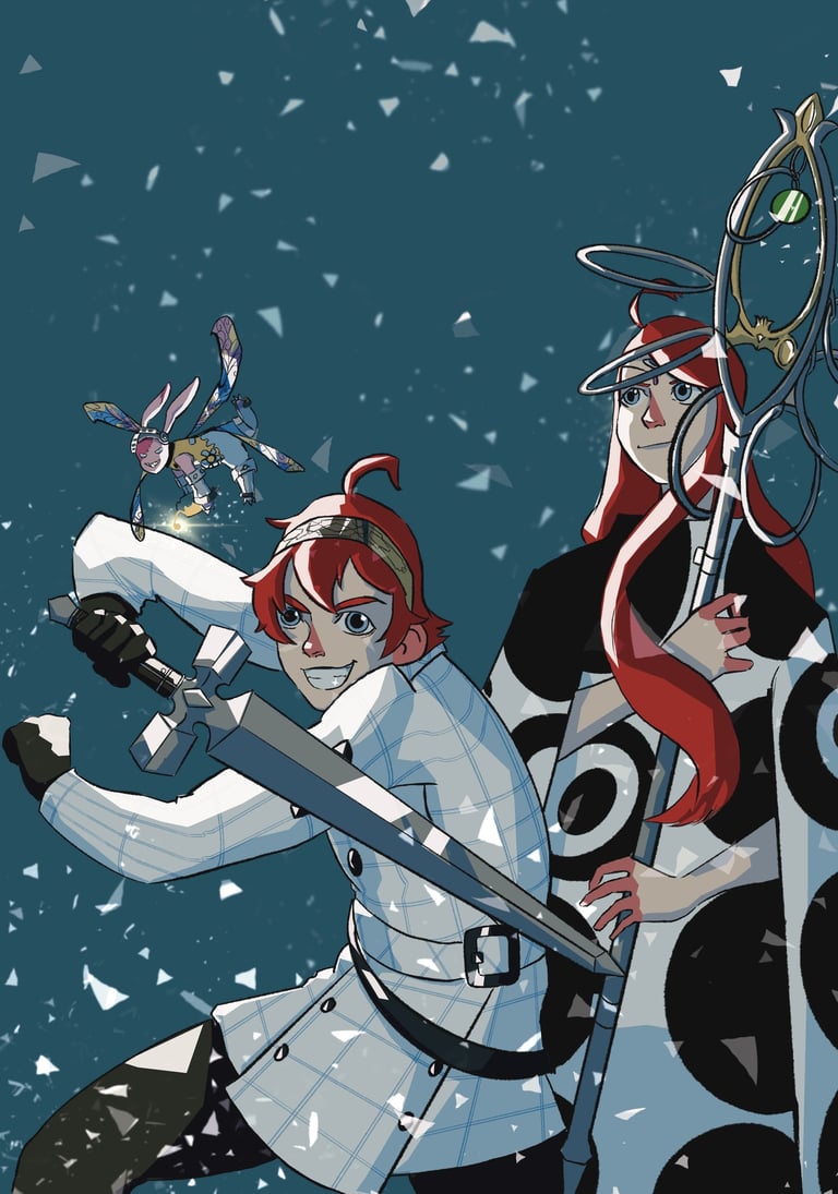 Ilustración del Albanime recreando un cosplay para los personajes del evento con Metaphor