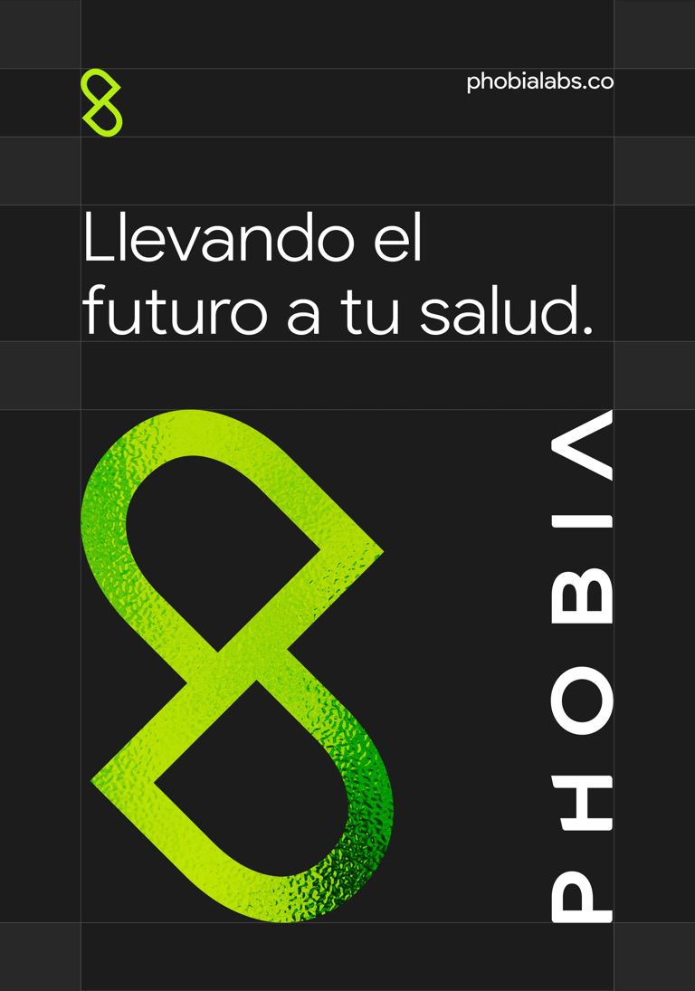 Cartel negro con letras blancas corporativo de Phobia Labs