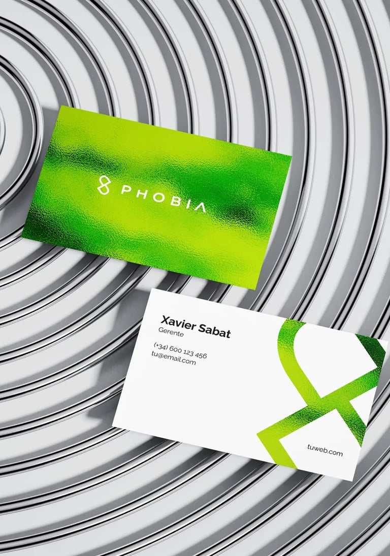 Tarjetas de visita de Phobia Las sobre varas de aluminio