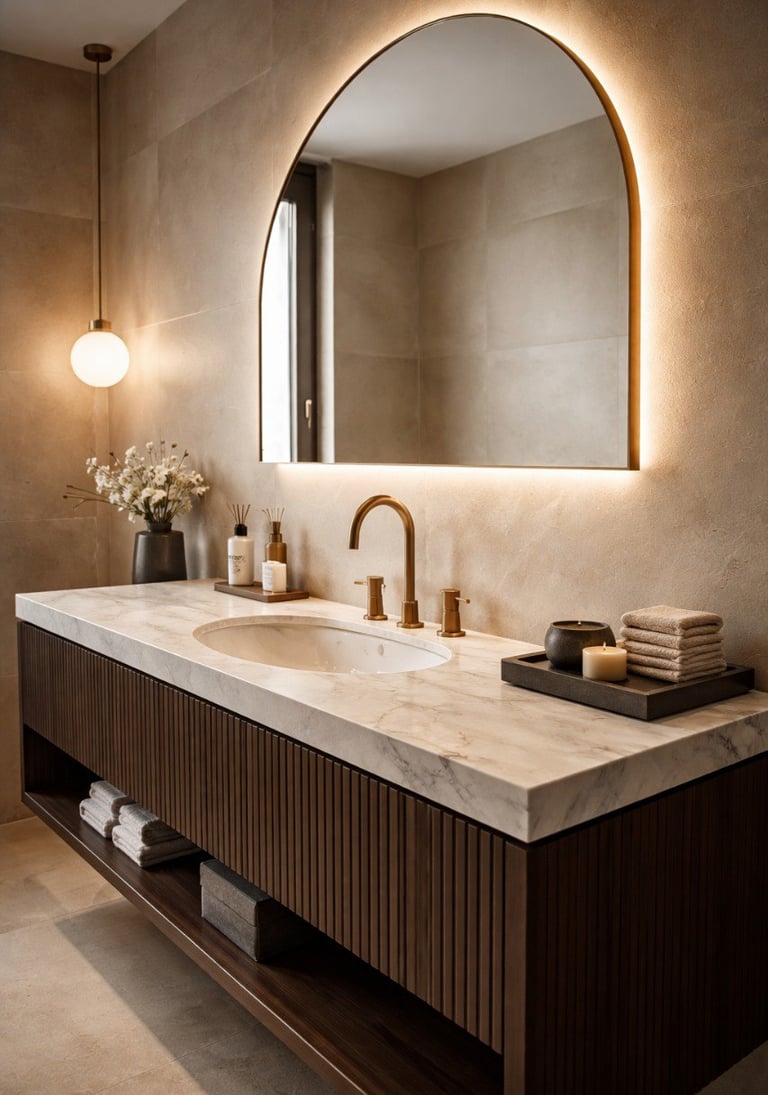 Badkamerrenovatie Costa Blanca met natuursteen tegels