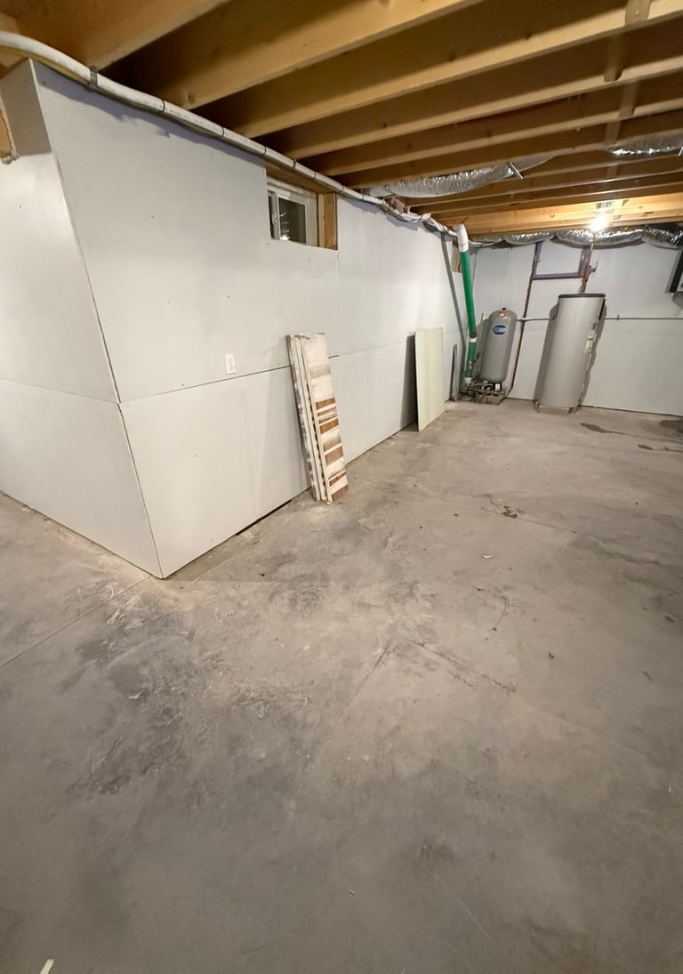 Open basement space after full service junk removal