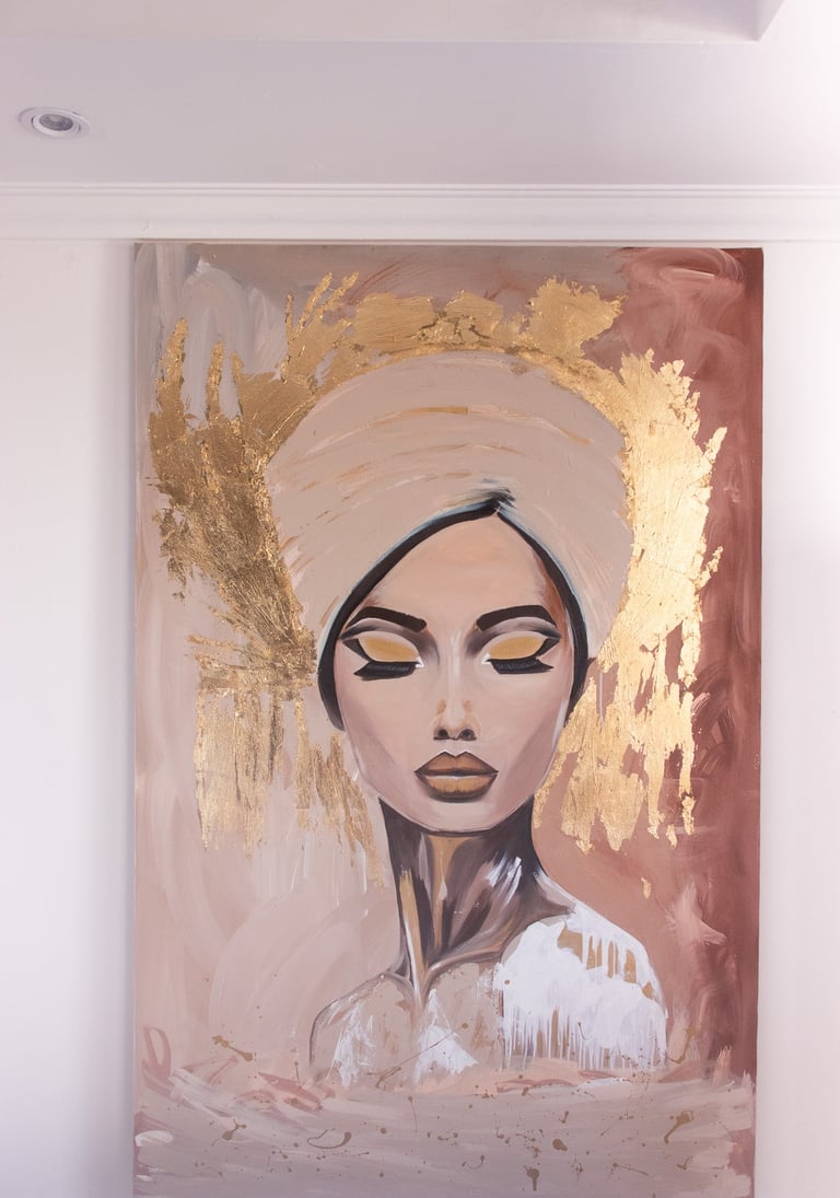 Cuadro de retrato pintado a mano arte en lienzo personalizado que transforma emociones en decoración