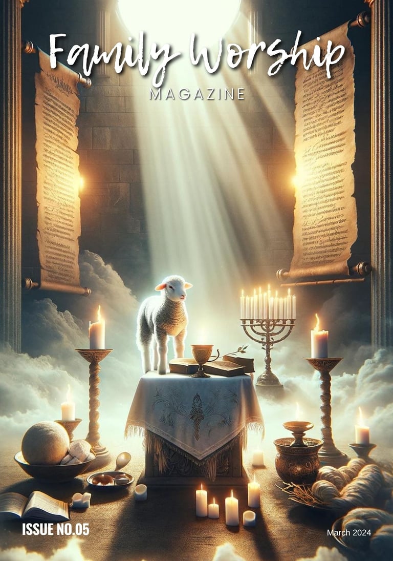 a sheep standing in front of a table with candles