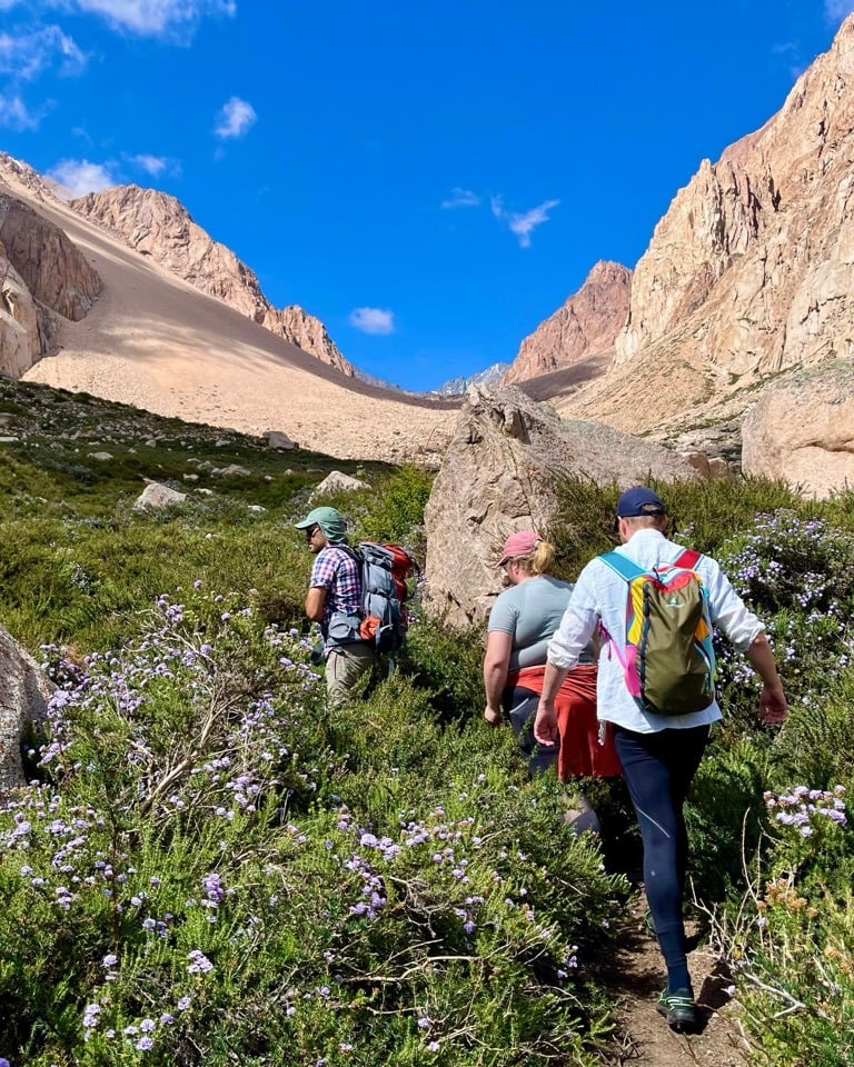 breathwork and hike in the andes near Mendoza