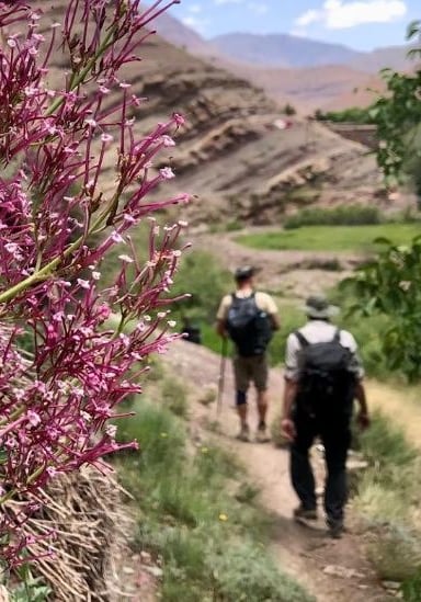 Randonneurs chemin Haut Atlas