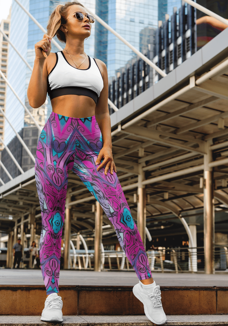 a woman in a sports bra top and leggings