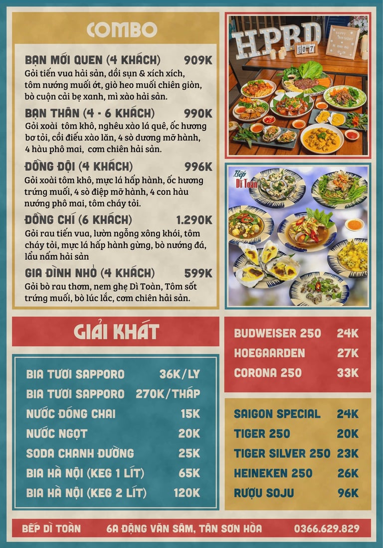 Thực đơn Bếp Dì Toàn - Top 1 nhà hàng ngon gần sân bay
