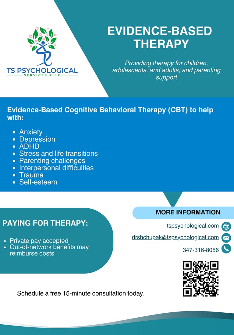 Evidence-Based Therapy (CBT) with Dr. Shchupak in Brooklyn