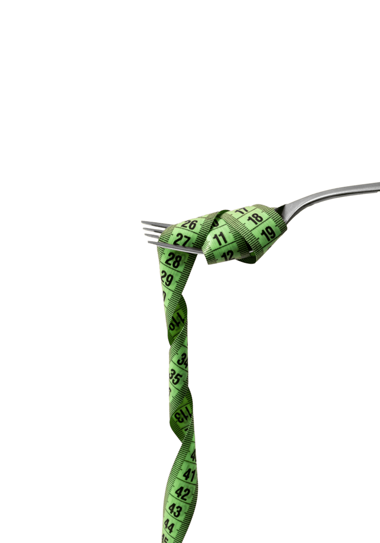 Metre ruban autour d'une fourchette