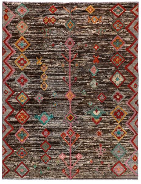 NOMADIC AFGHAN - 290cm x 245cm (9'6 x 8') - HANDMADE AFGHAN RUGS - HANDMADE RUG COMPANY