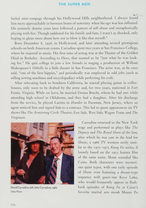 David Carradine and Radames Pera