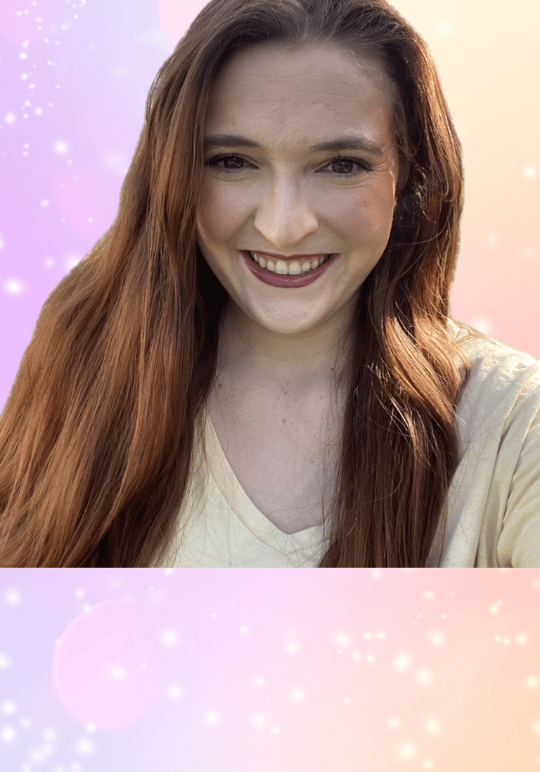 a woman with long hair and a smile on her face