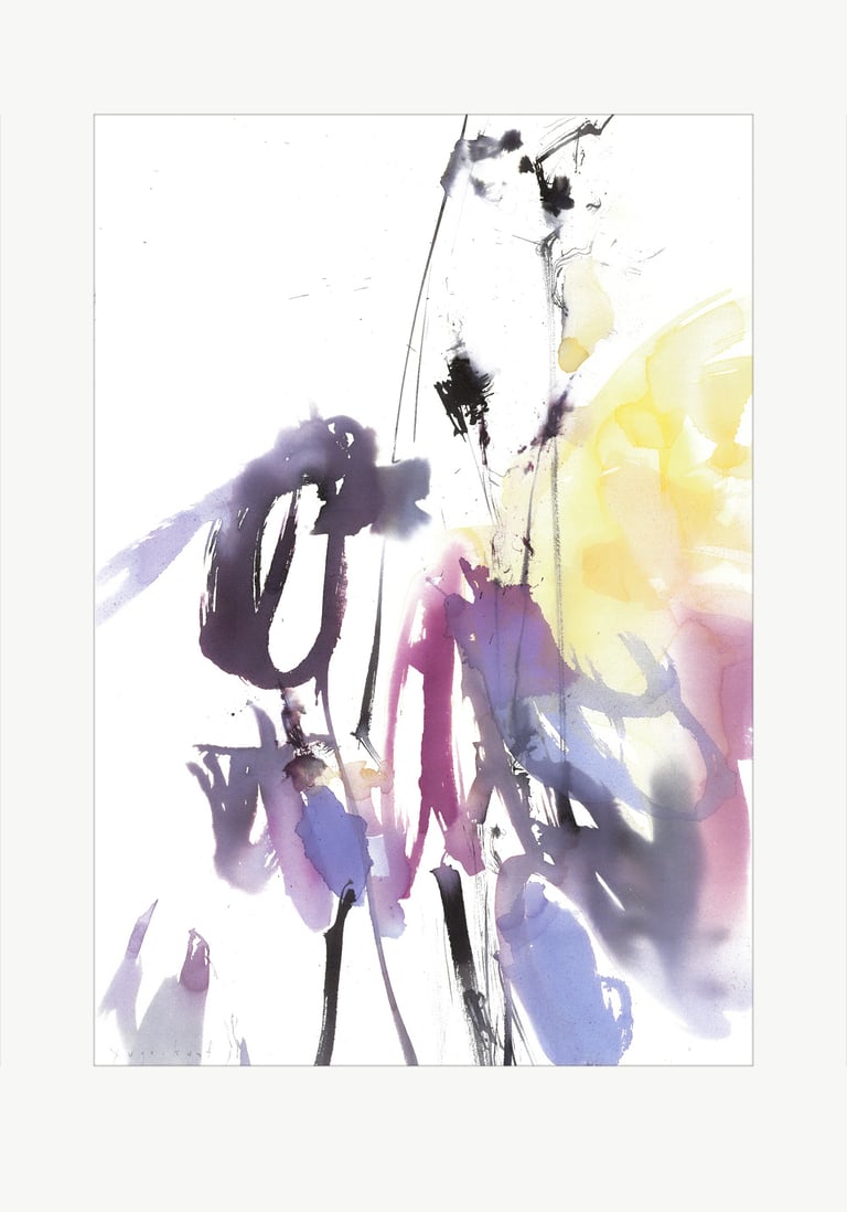 Watercolor art was created in the artist's Yuge Kurt studio. One-of-a-kind Artwork. Flowers