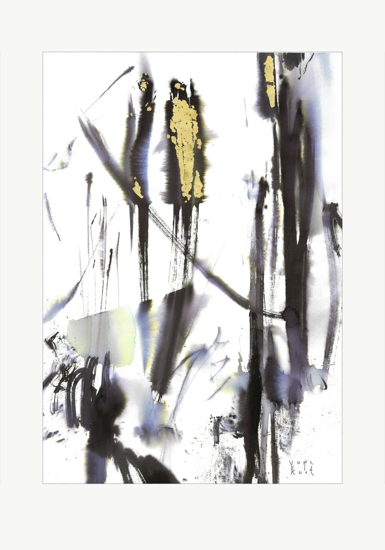 Watercolor art was created in the artist's Yuge Kurt studio. One-of-a-kind Artwork. In the grass
