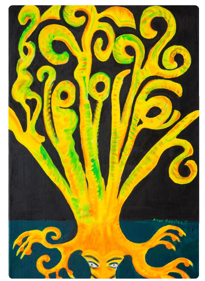 Titulo: Árbolije 1 Técnica: Acrílico  Medida: 42 X 63 cm.
