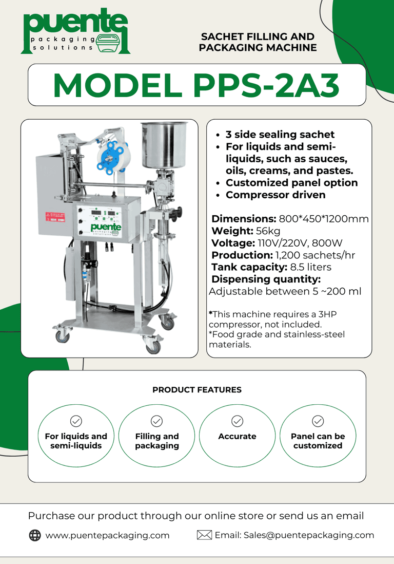 sachet filler brochure