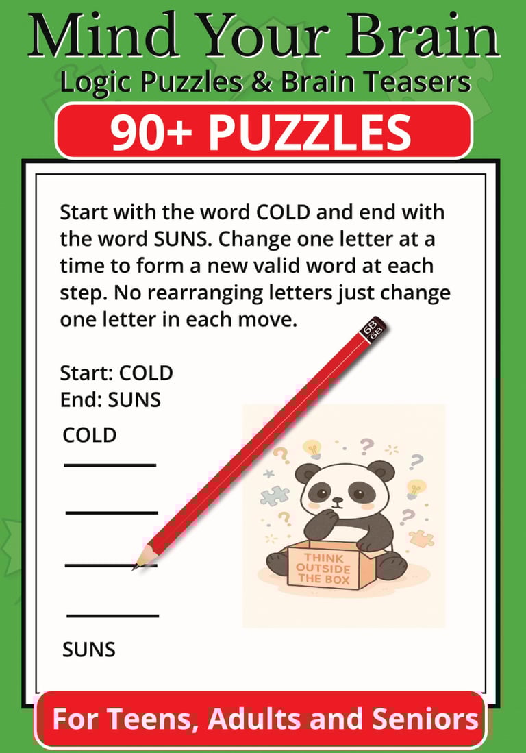 logic and brain puzzle mockup cover