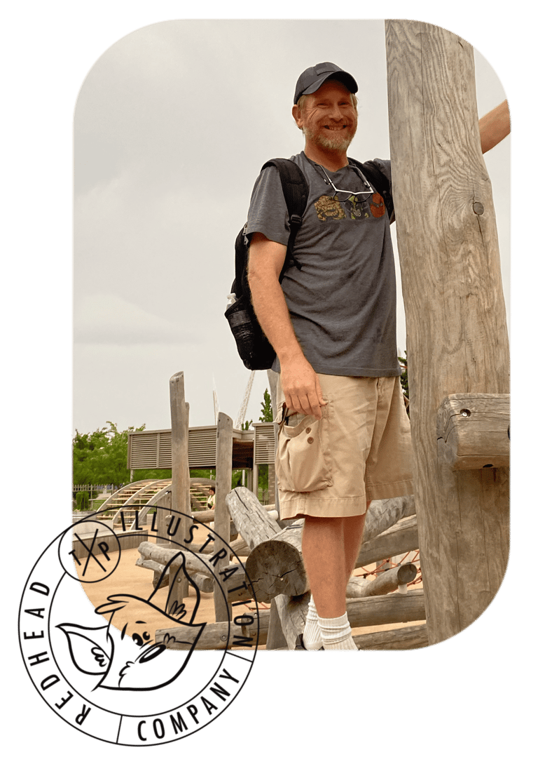 A children’s book illustrator on an adventure at the park