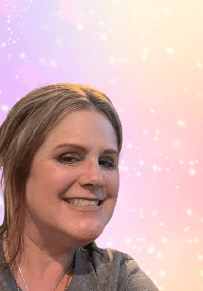 a woman with a smile on her face