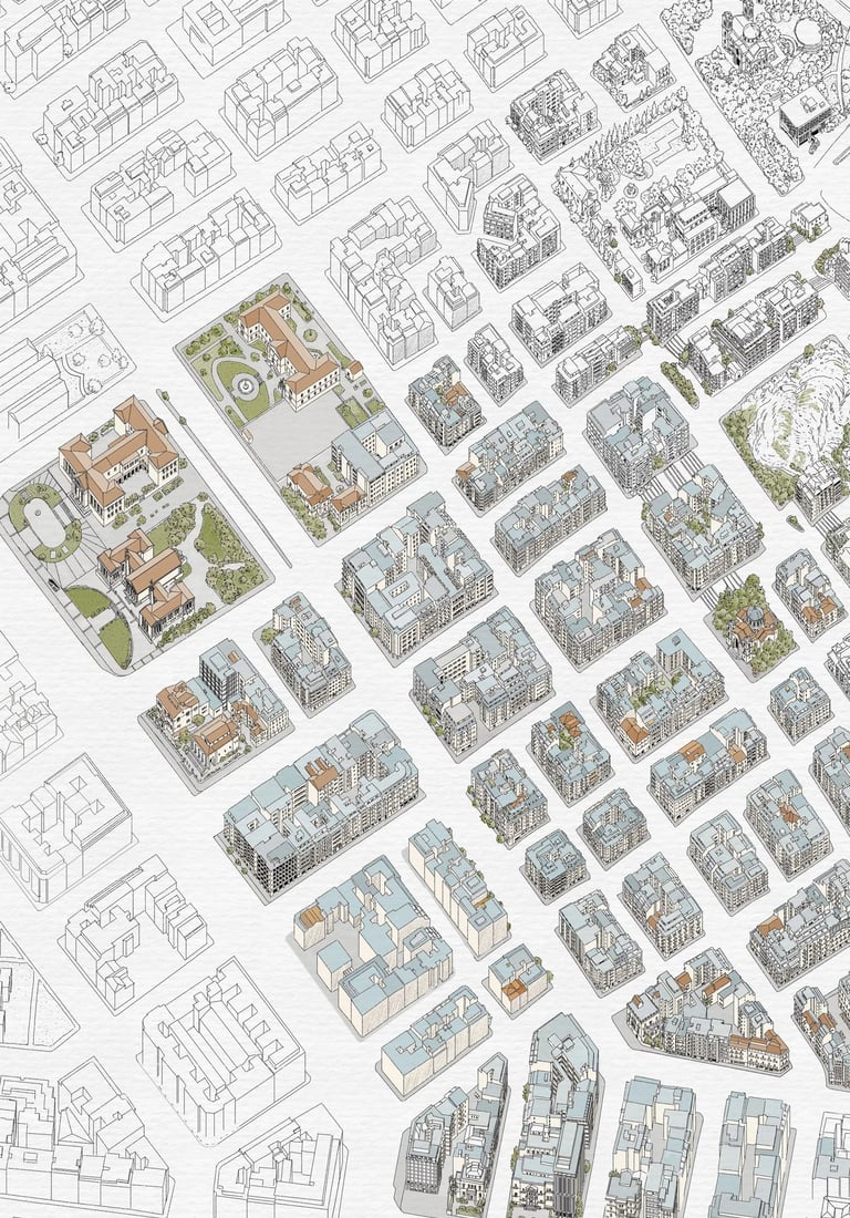 Hand-drawn city map of Athens, Greece by deliaMAPS, bespoke cartography