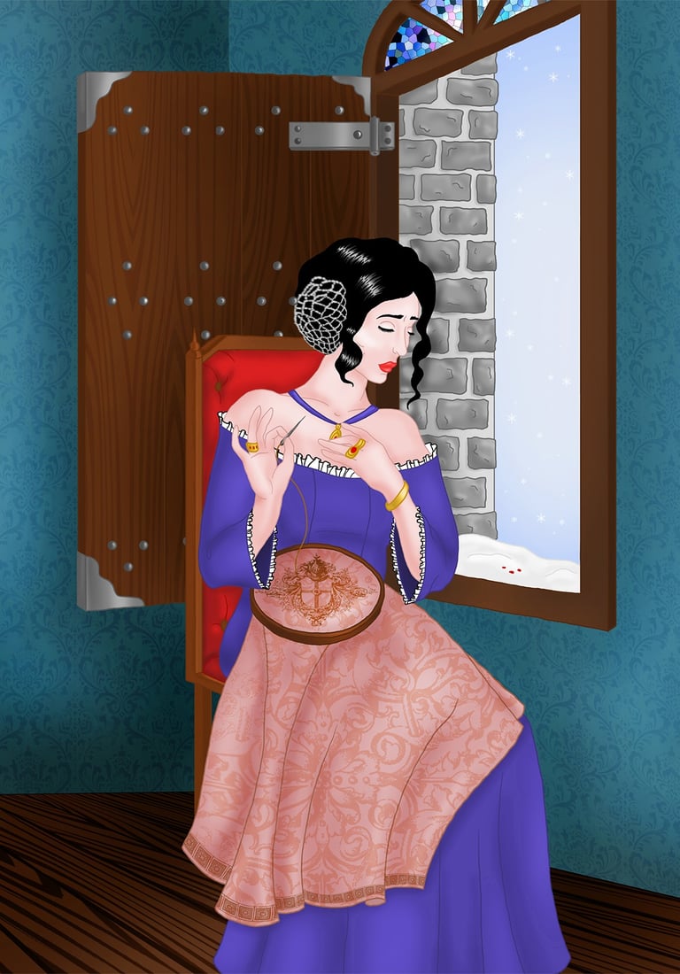 Drops on the snow illustration