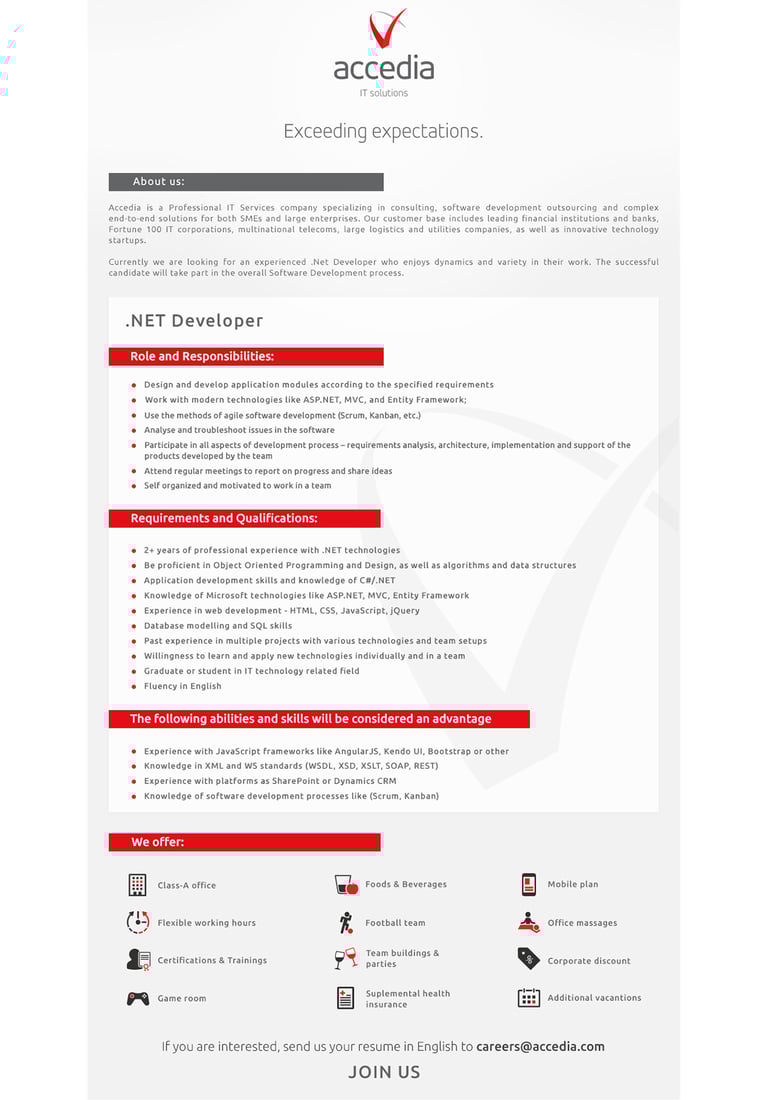 Accedia Job Post Formatting 