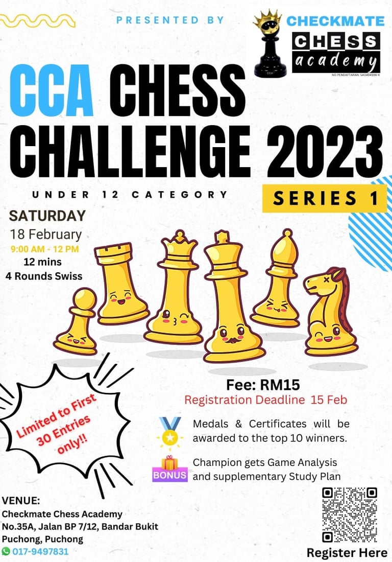 CCA Chess Challenge 2023. Checkmate Chess Academy. Prem Kumar. Chess