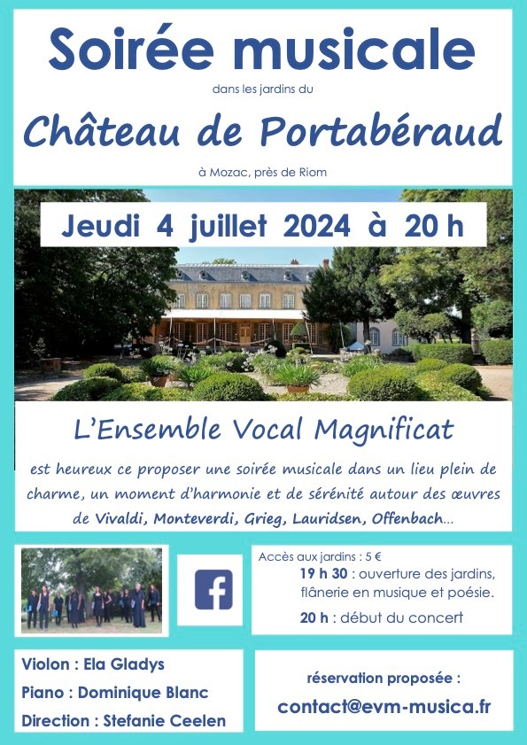 a poster for a concert in the village of portaberaud
