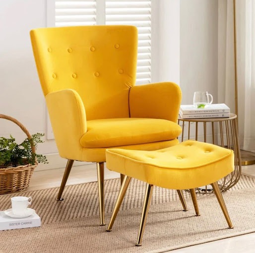 beautiful Yellow char with soft cousion