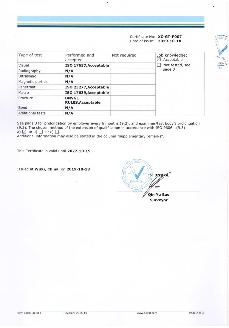 DNV-GL Welders Certified
