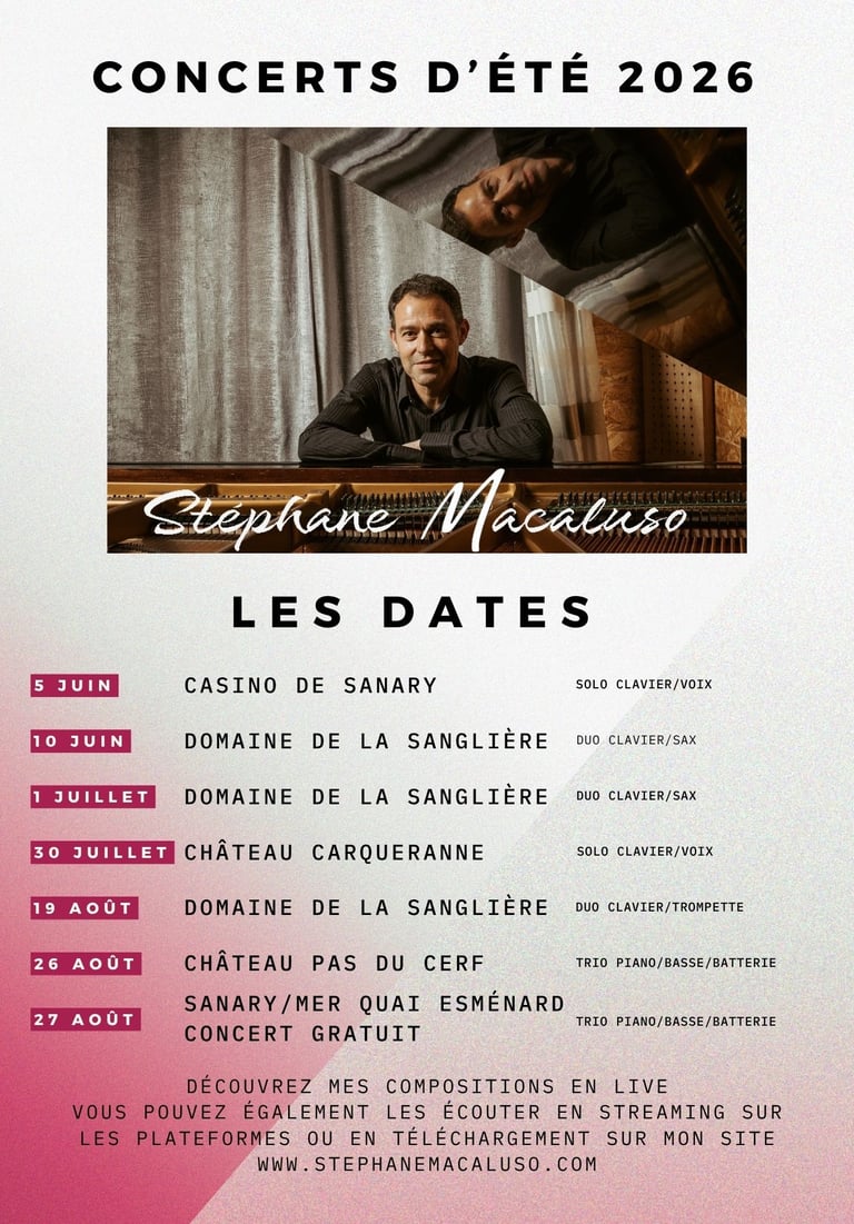 Dates des concerts billetterie Stéphane Macaluso
