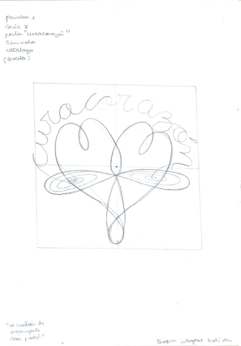 boceto en lapiz sobre un dibujo