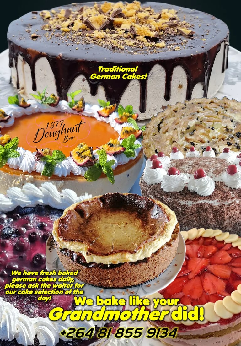 German Waffles Cake Cakes Swakopmund on the Jetty 1877 Doughnut Bar